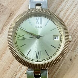 Relic ladies Camille two-toned champagne gold tone watch NEW BATTERY